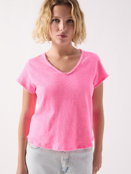 American Vintage Sonoma T-paita V-kaula-aukolla | Pink