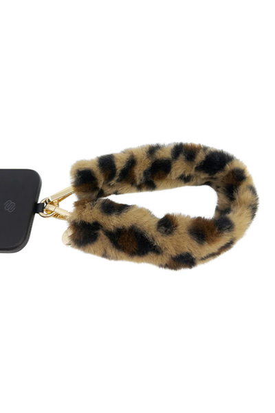 In Sunny Mood Fluffy Faux Fur Handle -puhelinhihna 40 cm | Leo Brown
